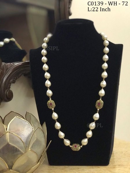 Baroque freshwater pearls mala