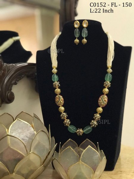 Hand Paint Monalisa Stone Mala Set