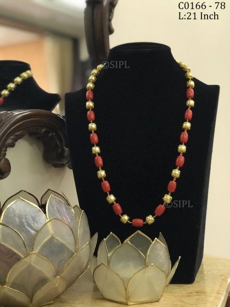 Traditional Coral Tumble Single Layer Mala