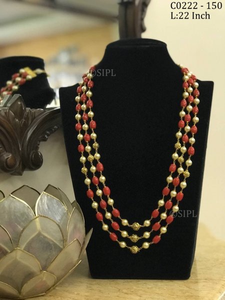 Classic Design Coral Stone Mala