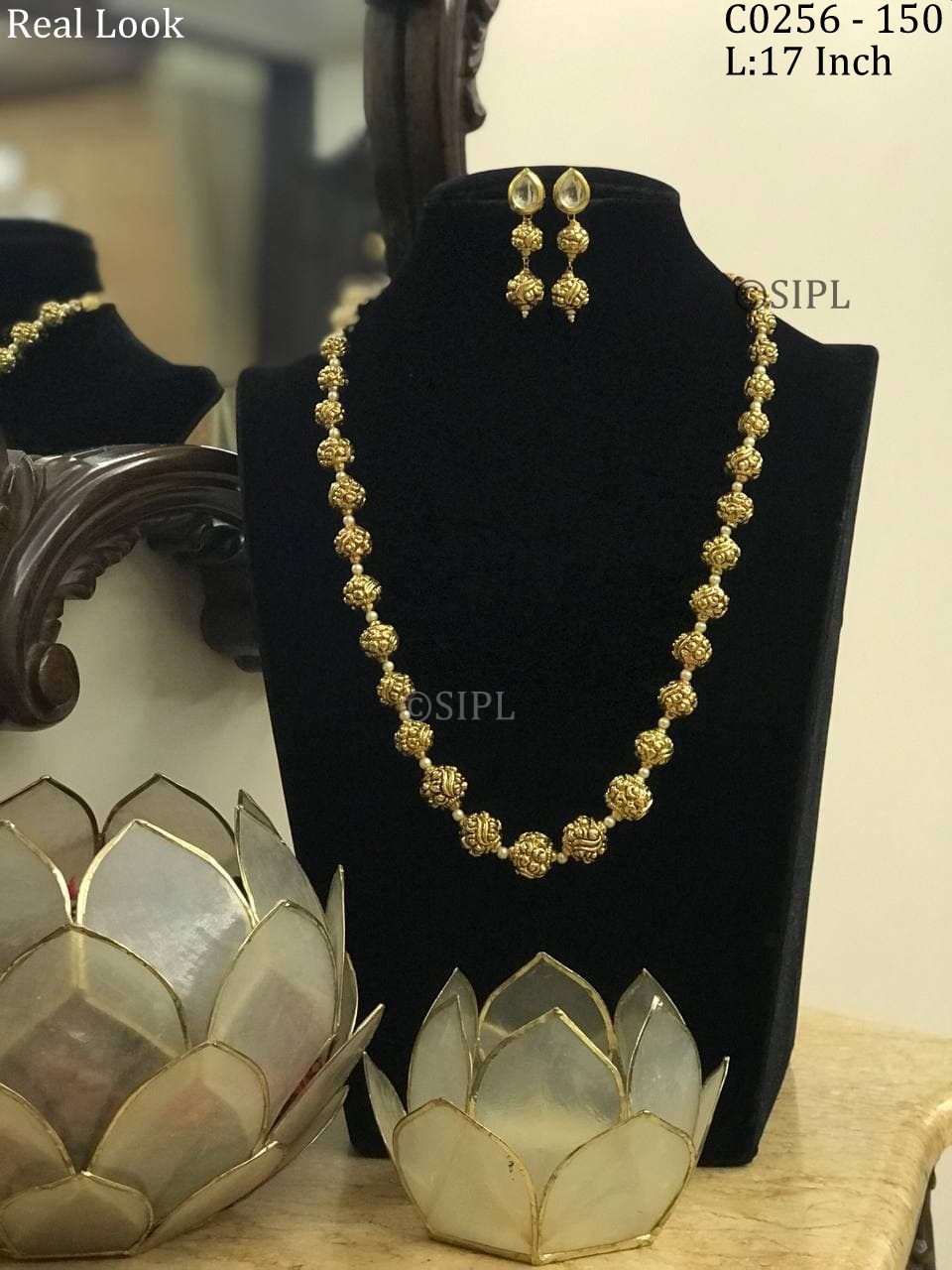 Beautiful Nakshi Beads Mala With Earring