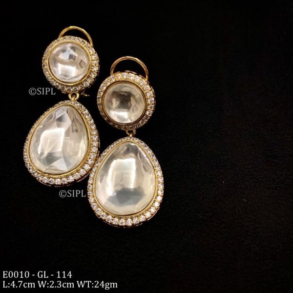 Classical Real Look Kundan Danglers