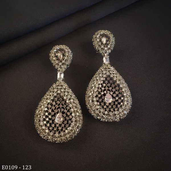 Amazing Real Look Hand Setting American Diamond Earring