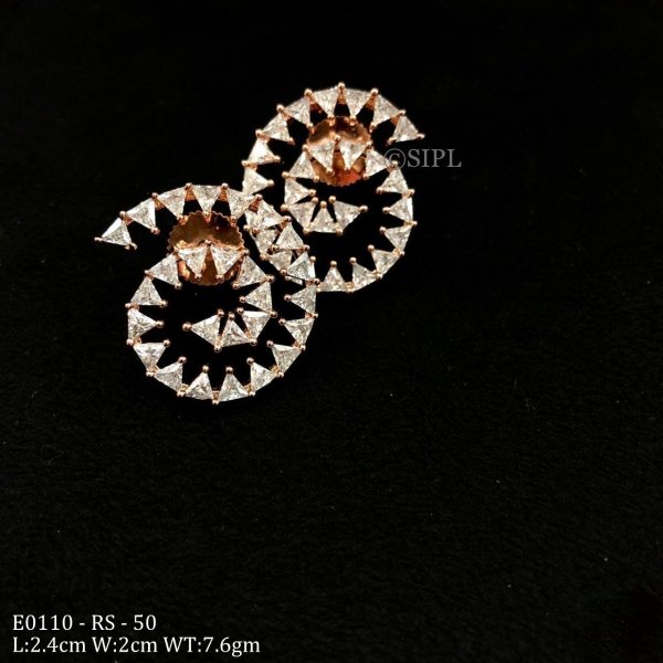 American Diamond Short Length Studs