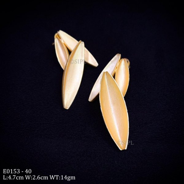 Beautiful matte gold finish earrings