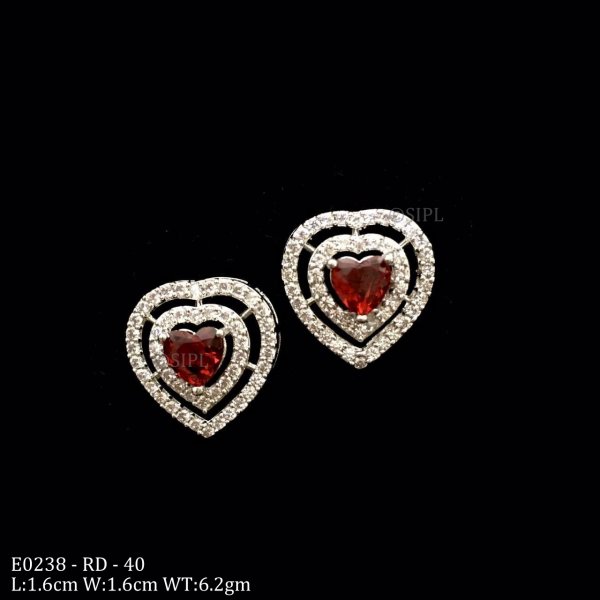 Beautiful Smart Heart Shape American Diamond Earring