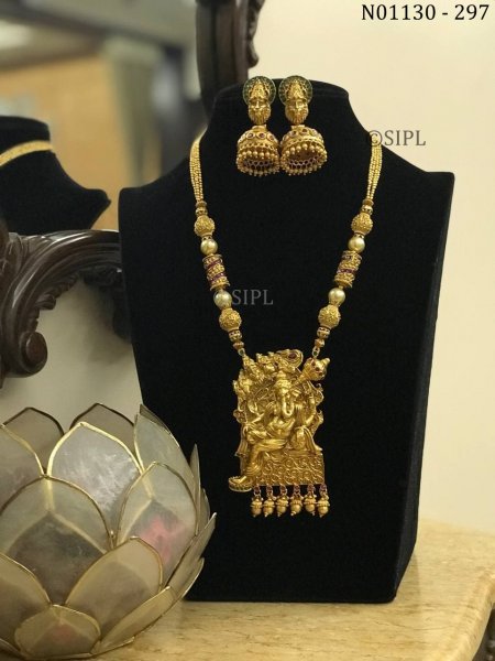 Beautiful Lord Ganpati Designer Necklace Set