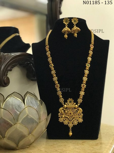 Amazing Design Gold Plated Long Necklace Set