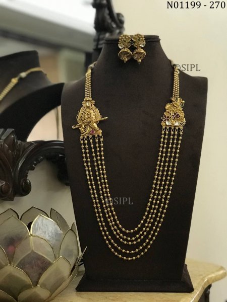 Beautiful Gold Plated Krishan Bansuri Necklace Set
