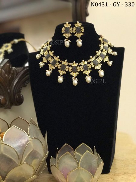 Designer Bridal Polki Necklace Set