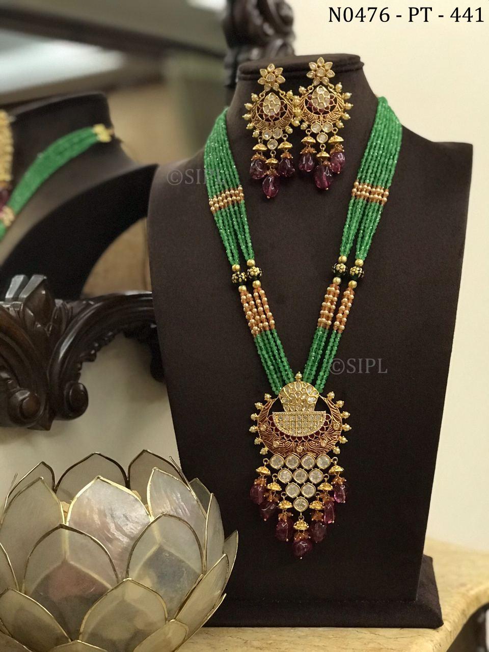 kundan polki pendant set
