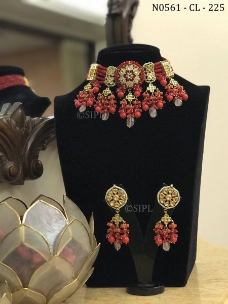 Beautiful Kundan Meenakari Traditional Necklace Set